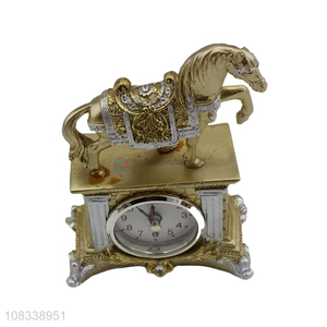 New Products Horse Figurine Decorative Clock Resin Craft