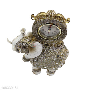 Newest Resin Elephant With Clock Decorative Crafts Ornaments