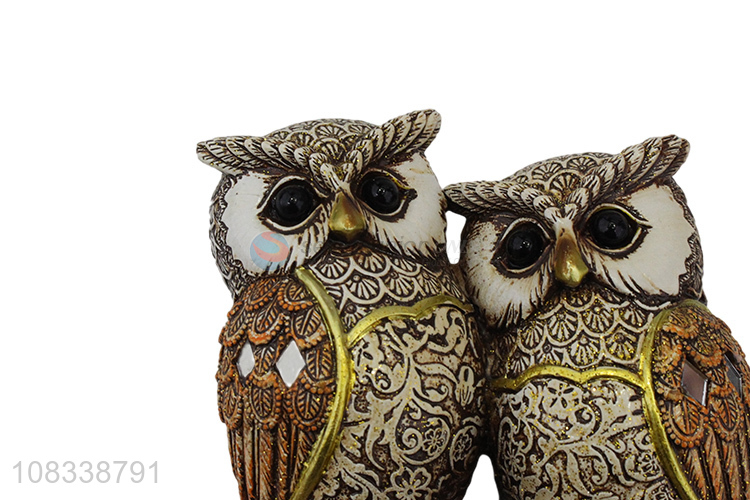 New Products Two Owl Figurine Resin Crafts For Desk Decoration