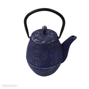 Good quality 1.0L classic cast iron teapot tea kettle with loop handle