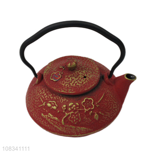 Wholesale 0.3L metal infuser cast iron teapot with plum blossom pattern