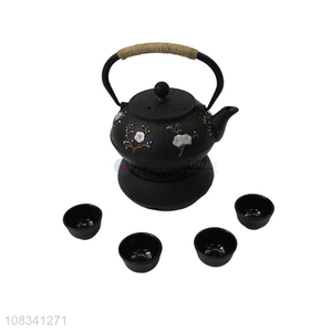 Wholesale Japanese cast iron tea set with teapot, warmer and 4 cups