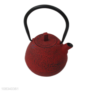 Wholesale 0.6L enamel cast iron teapot with stainles steel tea strainer
