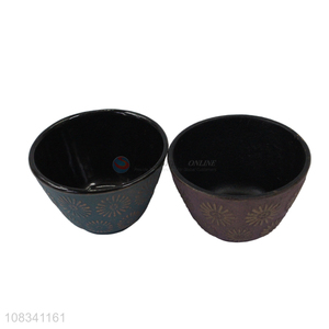 High quality 120ml Japanese cast iron tea cup with flower pattern