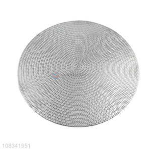 Hot product round metallic pvc table mat hollowed out pvc placemat