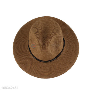 Wholesale Wide Brim <em>Beach</em> Sun Hat Custom Fedora Straw Hat