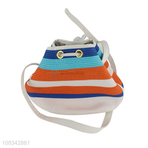 Creative Design Colorful Straw Bag Draw String Bag