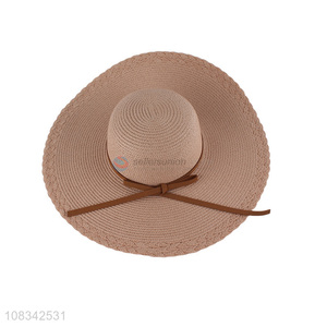 Wholesale Wide Brim Straw Hat Fashion Beach Sun Hat