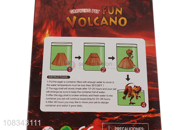 Good quality hatching dinosaur volcano water hatching dino toy