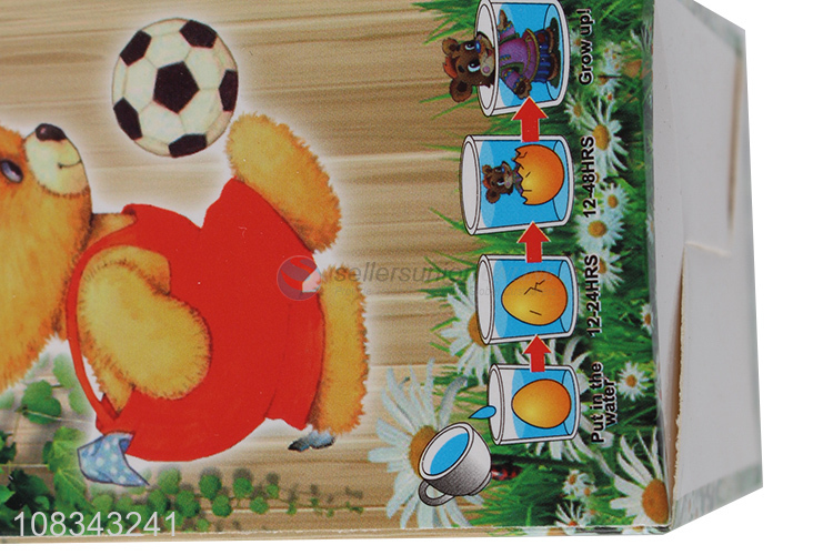 Wholesale novelty hatching bear eggs water growing pet for kids