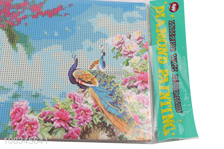 Custom beautiful flower and peacock diamond painting kits for children
