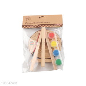 Factory price wooden children arts set with paints and board