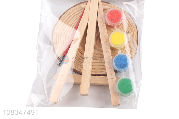 Factory price wooden children arts set with paints and board