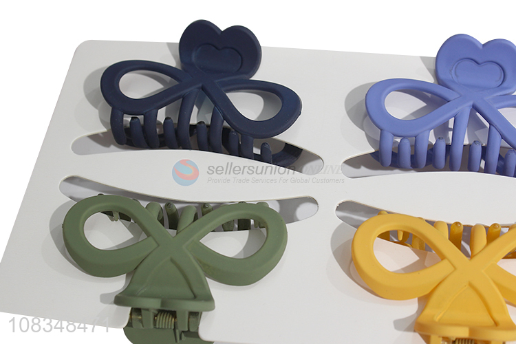 Yiwu market medium colorful plastic hair jaw clips for girls