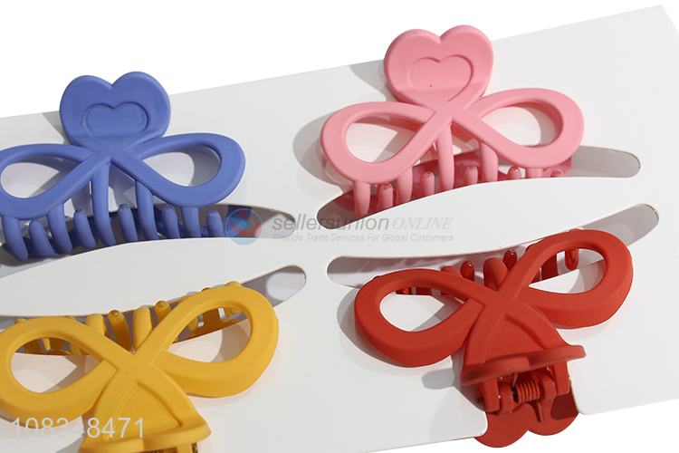 Yiwu market medium colorful plastic hair jaw clips for girls