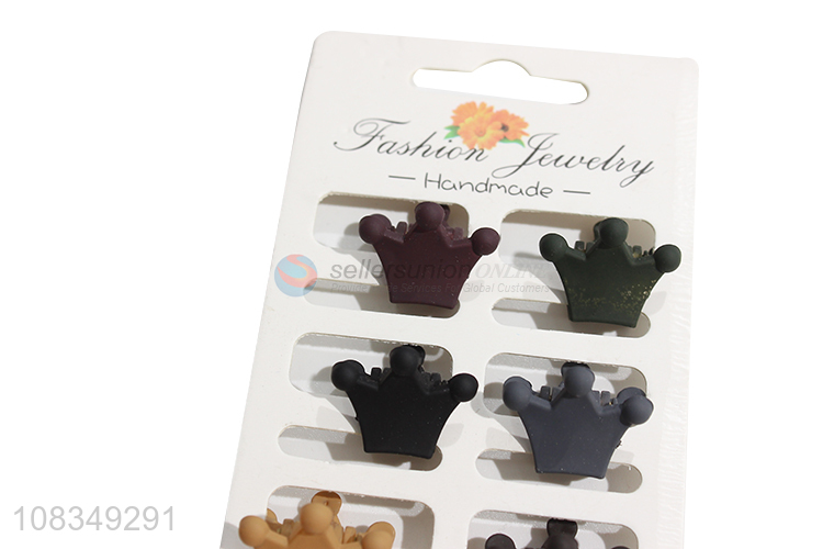 China wholesale mini crown hair clips girls cute hair claws