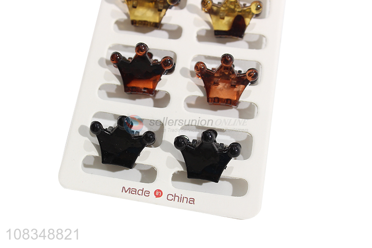 Low price plastic crown hair claws ladies hairpins wholesale