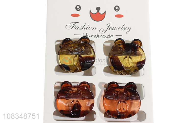 Factory wholesale cute bear hair claws hairpin for girls