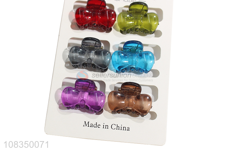 Cute design pretty bowknot shape colored hair claw clips