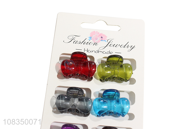 Cute design pretty bowknot shape colored hair claw clips