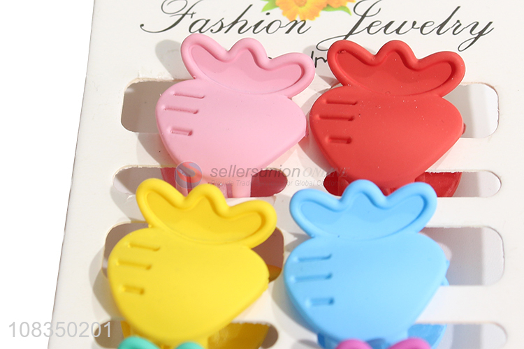 Yiwu market candy color carrot shape girls hair claws clips