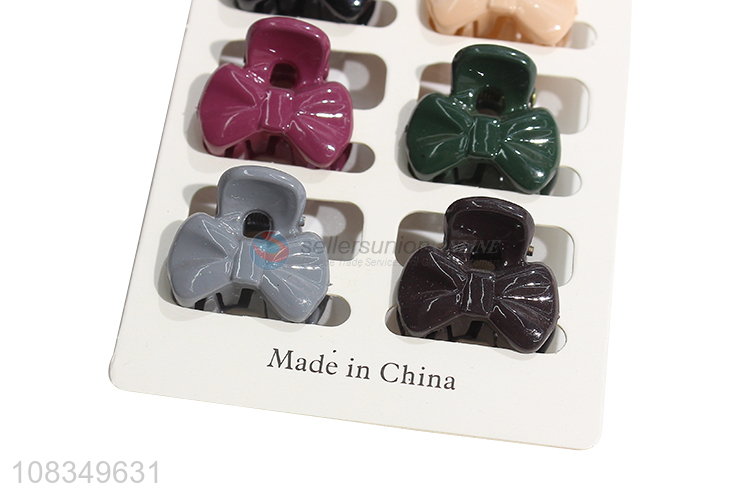 Factory supply multicolor bowknot shape women hair claws clips