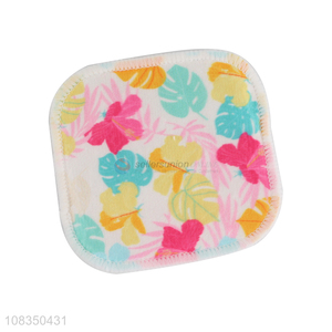 New products leaves pattern soft facial puff for makeup remover