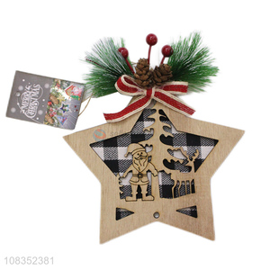 New Arrival Wooden Crafts Christmas Tree Hanging Ornament