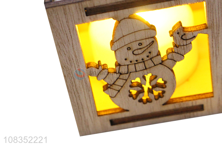 New Arrival Wooden Christmas Ornament With Candle Light
