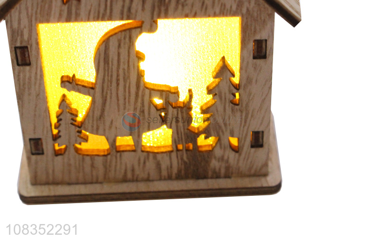 Latest Cute Wooden House Christmas Tree Hanging Ornament