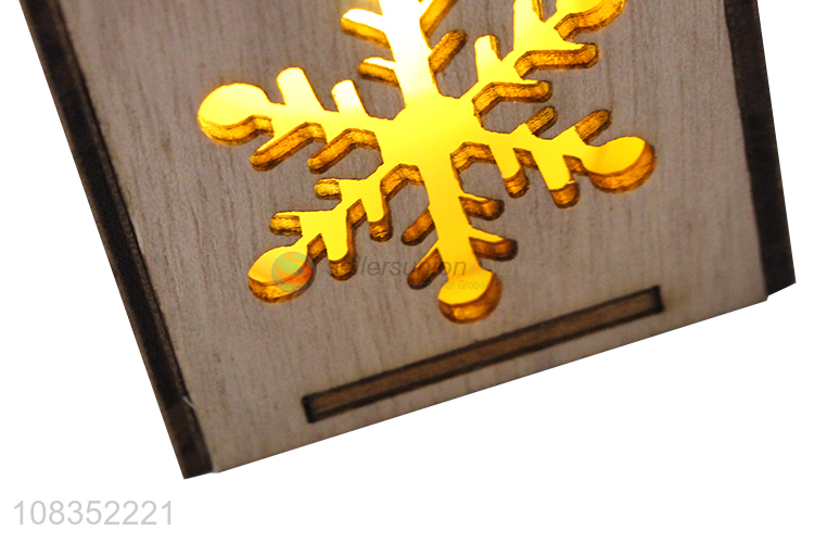 New Arrival Wooden Christmas Ornament With Candle Light
