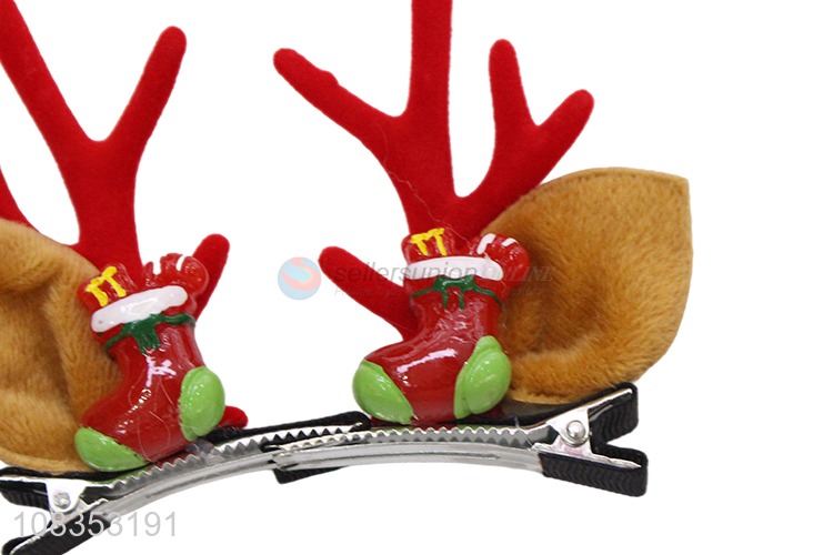Custom Elk Antlers Hair Clip For Christmas Decoration