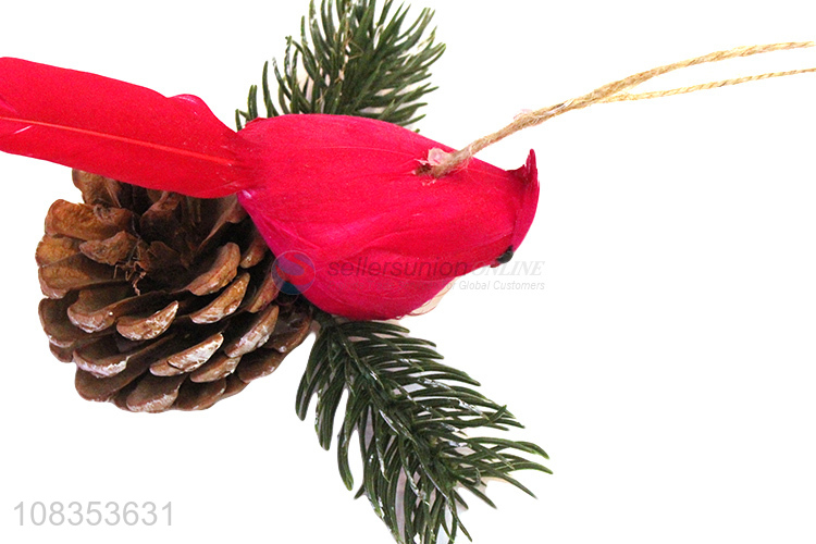 Recent design red bird and pinecone craft wall hanging ornaments