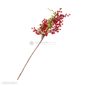 Wholesale creative red berry christmas branch artificial plants