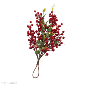 New arrival Christmas ornaments artificial long stem red fruit twigs