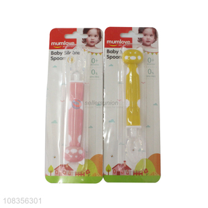 Wholesale first stage silicone baby infant spoons training spoons