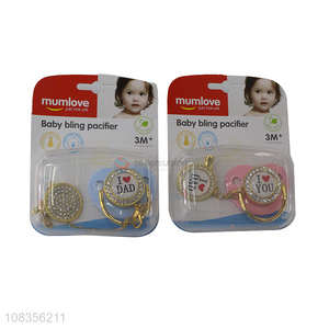 Wholelsale baby pacifier luxury bling baby pacifier <em>nipple</em>