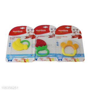 Good quality fruit design food grade silicone <em>baby</em> <em>teether</em>