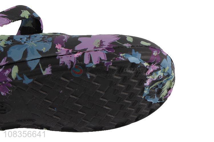 Yiwu factory flower pattern kids children non-slip sandals