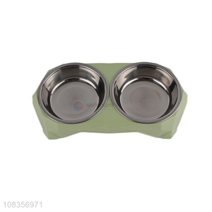 Hot product stainless steel double pet dog water and food bowls