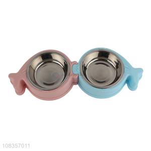 New arrival double stainless steel pet dog cat bowls pet feeder