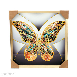 Wholesale Butterfly Picture Crystal Porcelain Wall Painting