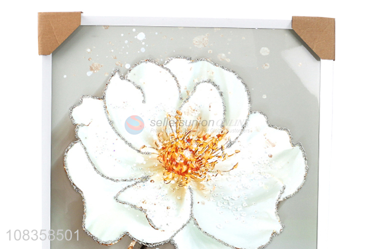 Custom Flower Pattern Decorative Wall Painting With Diamonds