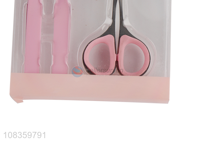 Hot selling stainless steel eyebrow scissor and eyebrow tweezer set