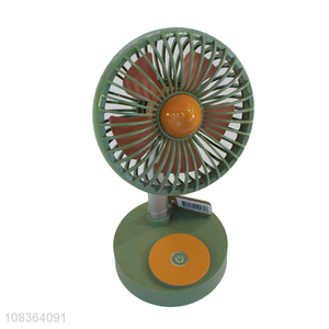 Good quality usb charging mini desk fan retractable fan with light