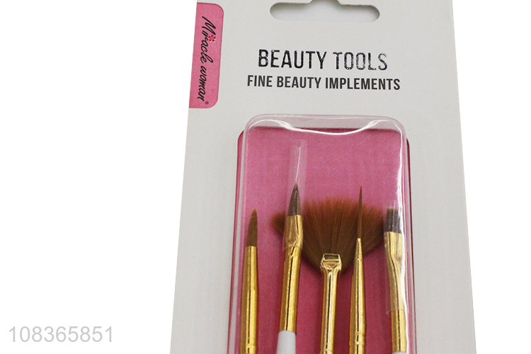 Factory price 5 pieces dotting nail painting brush kit nail art tools
