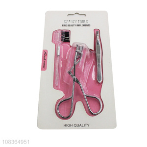 Hot selling makeup tool kit eyelash curler eyebrow comb eyebrow tweezer