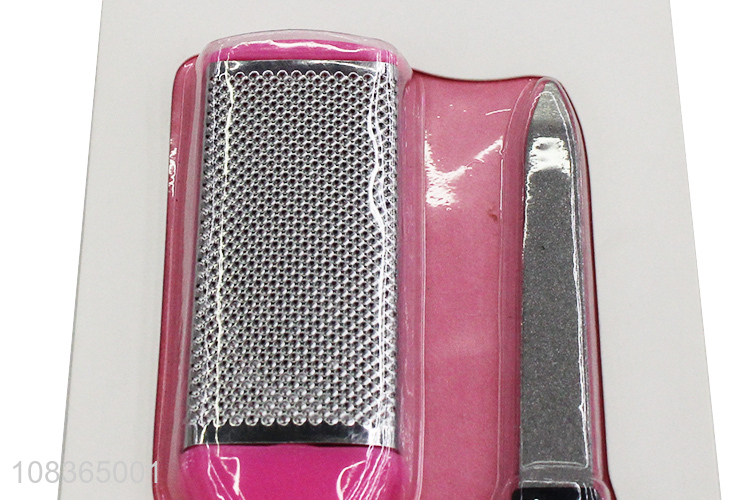 Wholesale 2 pieces manicure pedicure set metal foot file nail file set