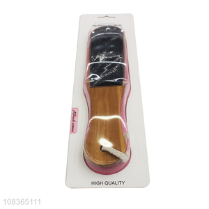 China supplier pedicure tool sandpaper foot file with wooden handle