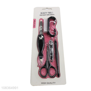 Wholesale 5 pieces manicure pedicure set stainless steel beauty scissors kit